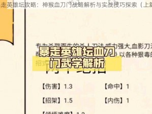 暴走英雄坛攻略：神猴血刀门战略解析与实战技巧探索（上篇）