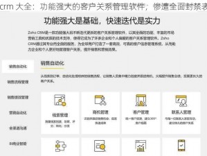 成免费 crm 大全：功能强大的客户关系管理软件，惨遭全面封禁表示遗憾