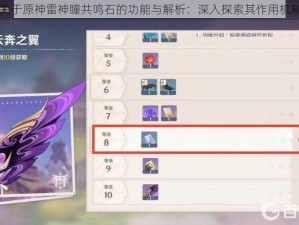 关于原神雷神瞳共鸣石的功能与解析：深入探索其作用机制