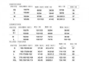欧洲尺码和亚洲尺码的对应表：快速找到适合的服装尺寸
