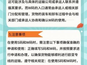 欧亚专线 W 码的区别 O：物流配送与清关服务的差异