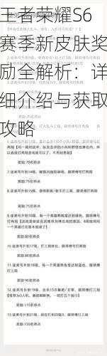 王者荣耀S6赛季新皮肤奖励全解析：详细介绍与获取攻略