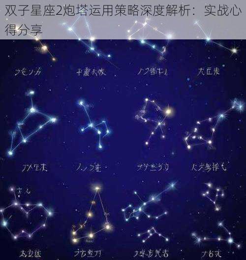 双子星座2炮塔运用策略深度解析：实战心得分享