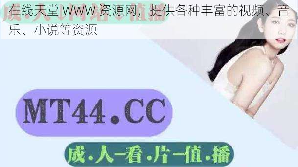 在线天堂 WWW 资源网，提供各种丰富的视频、音乐、小说等资源